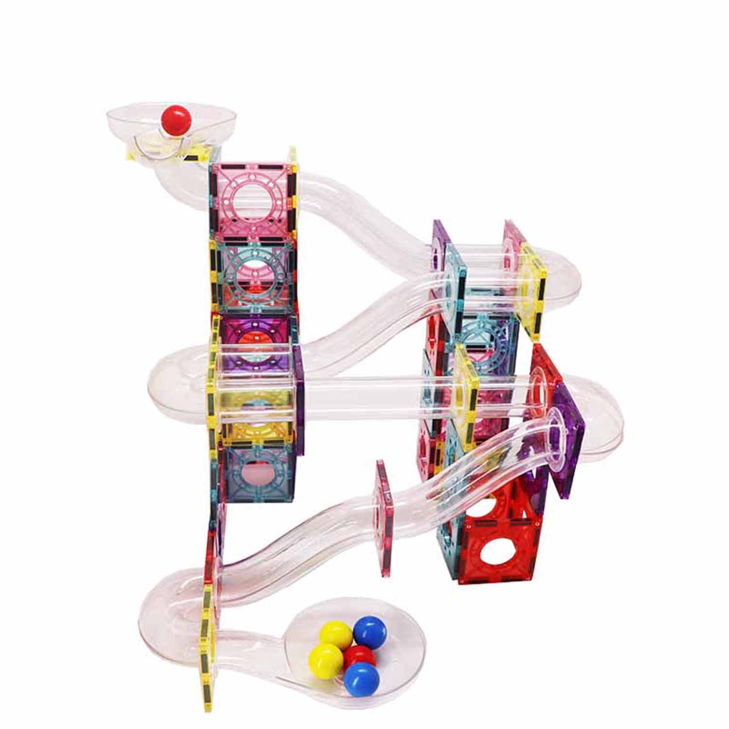 Magnescape - Bloques Magnéticos De Construcción 106 Piezas Con Tobogán - Libre De Plomo