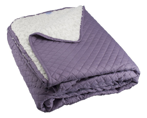 Quilt Andes Sherpa Liso Morado 2 Plazas