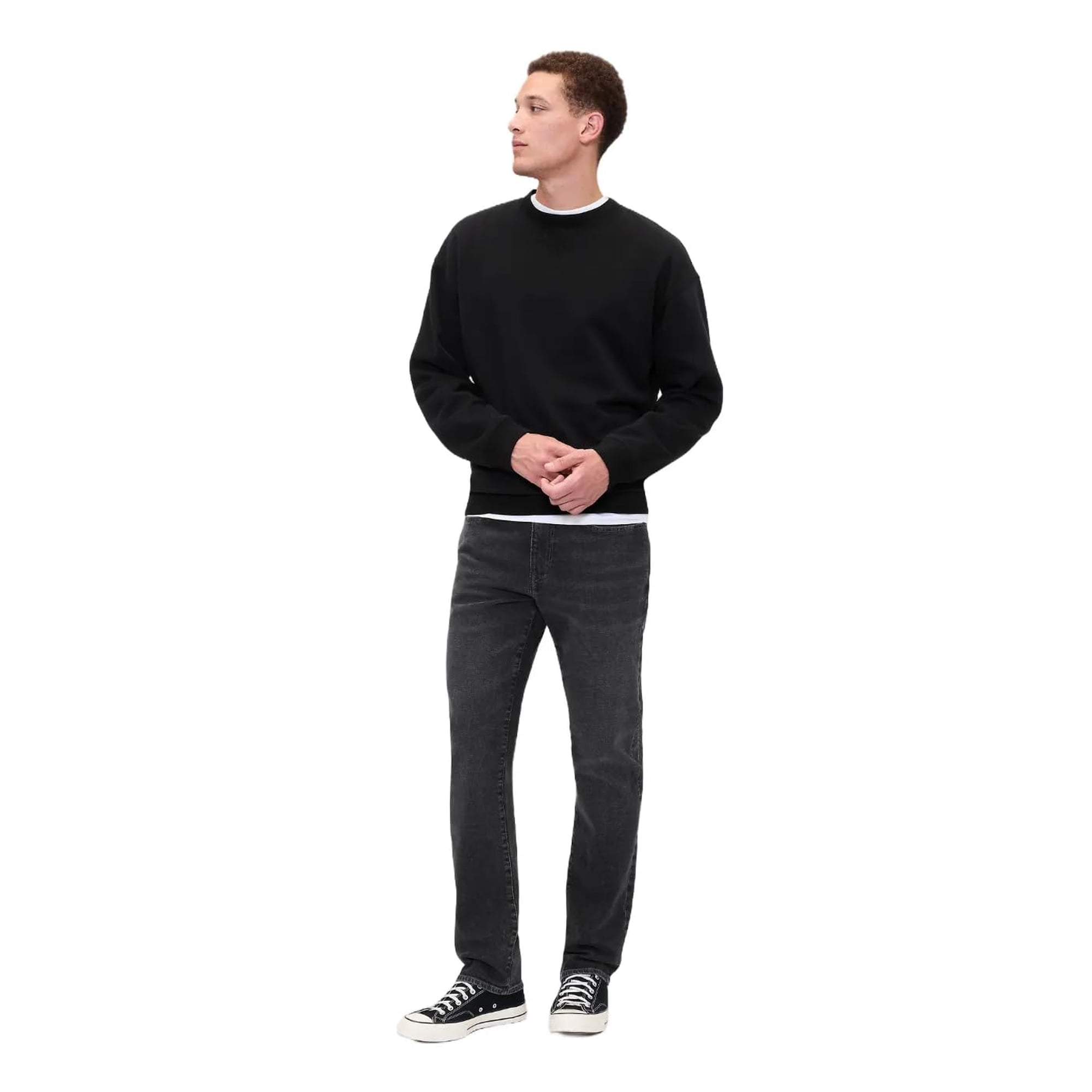 Jeans De Hombre Gap Ajuste Recto Lavado Negro 32x34