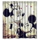 thumbnail image 1 of Cortina de ducha retro de Mickey Mouse, juego de cortinas de baño con ganchos, tamaño 66 x 72 pulgadas, 1 of 3
