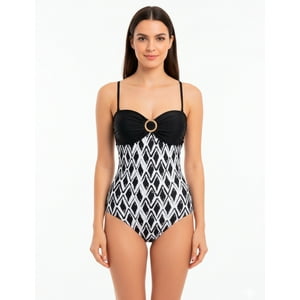 Samia - Traje De Baño Una Pieza Reductor Strapless Negro
