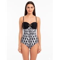 Samia - Traje De Baño Una Pieza Reductor Strapless Negro