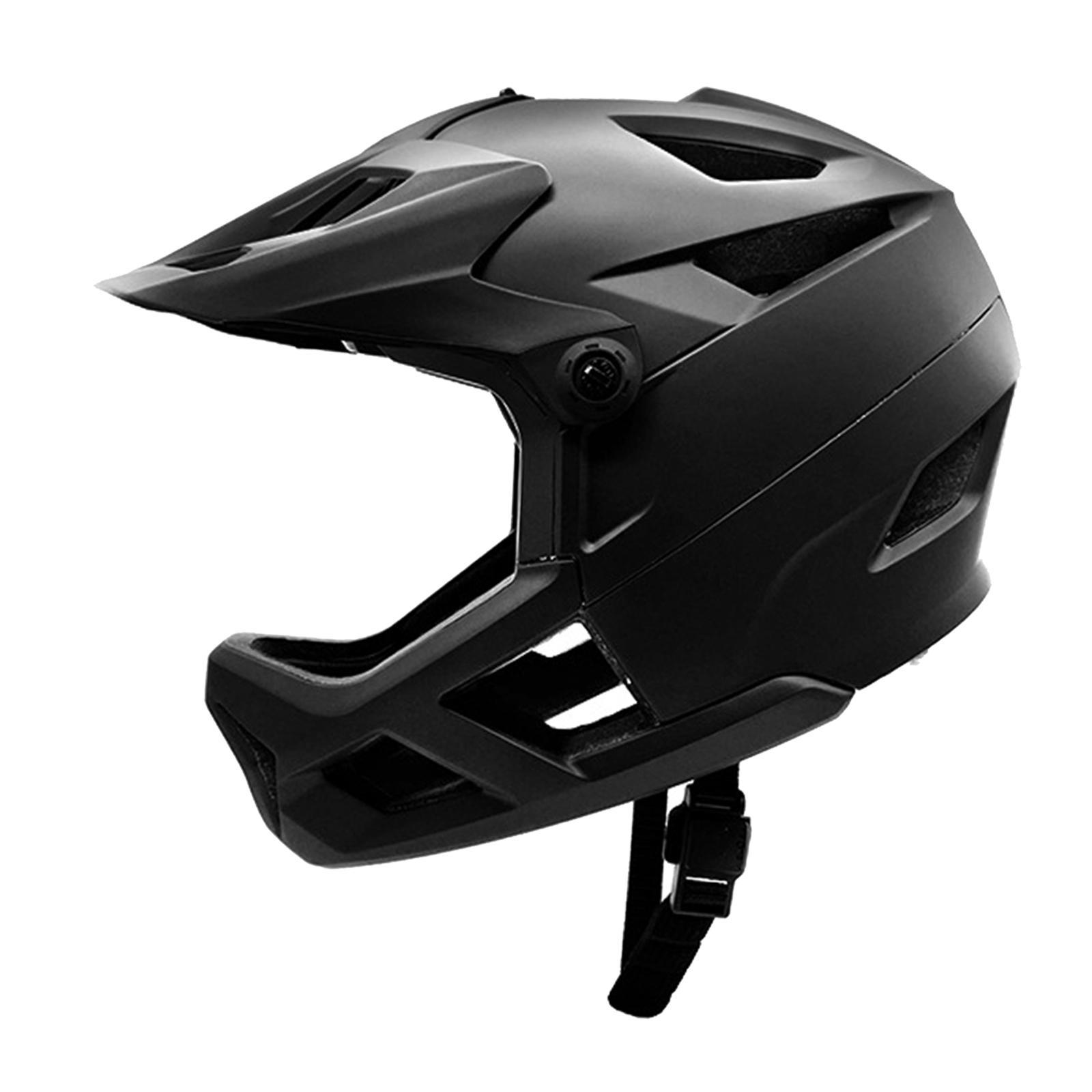 Magideal - Casco De Bicicleta De Cara Completa Casco De Bicicleta De Montaña Ventilación Flujos De Aire Sombrero De Descenso Con Almohadilla Desmontable Casco De Negro