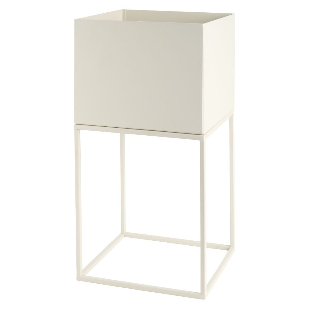 Macetero Metal Blanco 28X28X55