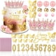 thumbnail image 1 of Topper Para Pastel Corona Feliz Cumpleaños Princesa Rosa Dorado, 1 of 7