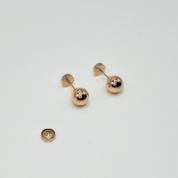 Rba Y Co - Aros Abridores Para Bebé Laminados En Oro 20K Modelo Bolita 6,5Mm