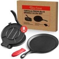 Set De Prensa Para Tortillas Y Comal Uno Casa De Hierro Fundido De 8""