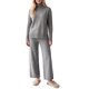 thumbnail image 2 of INSPIRE CHIC Conjunto de Suéter de Punto de Cable de 2 Piezas para Mujer Cuello Alto Hombro Caído Manga Larga Ajustable Grande Gris, 2 of 6