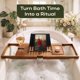 thumbnail image 3 of Bandeja de baño plegable de bambú expandible ROYAL CRAFT WOOD, 3 of 9