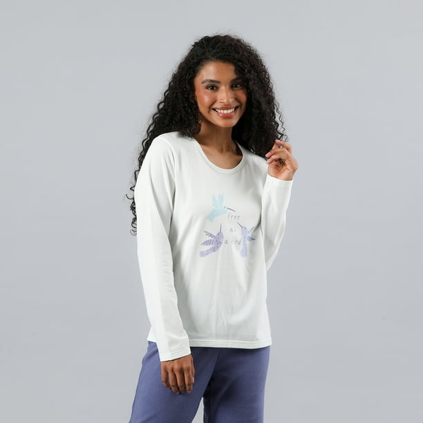 Pijama Micropolar Poleron/Polera Flores Mujer 33775-18