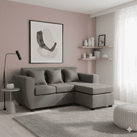 Deco Outlet - Seccional Kansas 3 1 Tela Gris