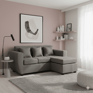 Deco Outlet - Seccional Kansas 3 1 Tela Gris