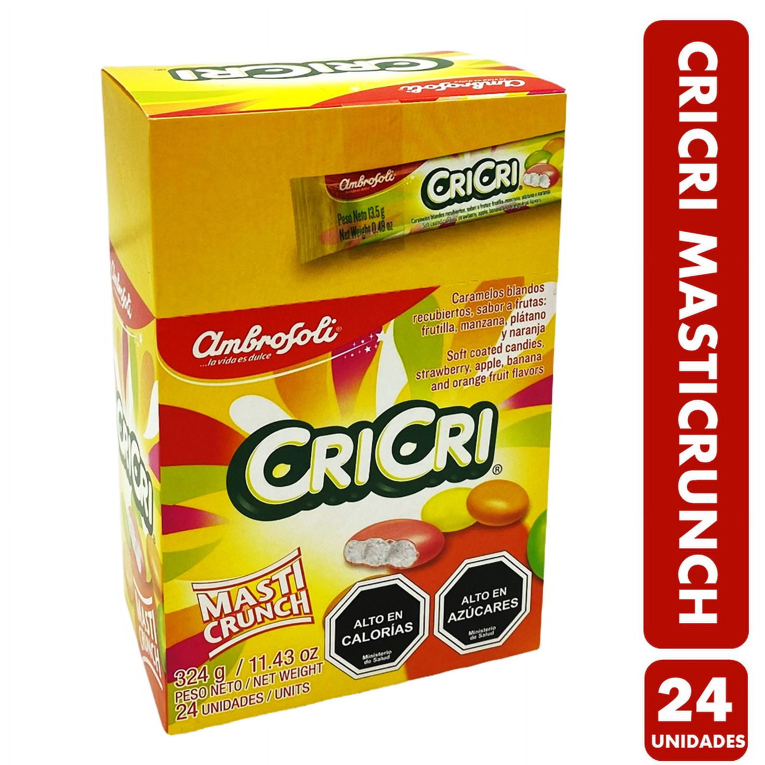 Ambrosoli - Cricri Masticrunch - Masticables De Colores (caja Con 24 Un)