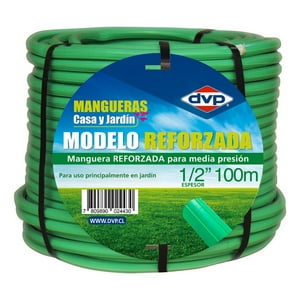 Manguera Pvc Reforzada 100Mts 1/2 Pulgadas Dvp Color Verde Claro