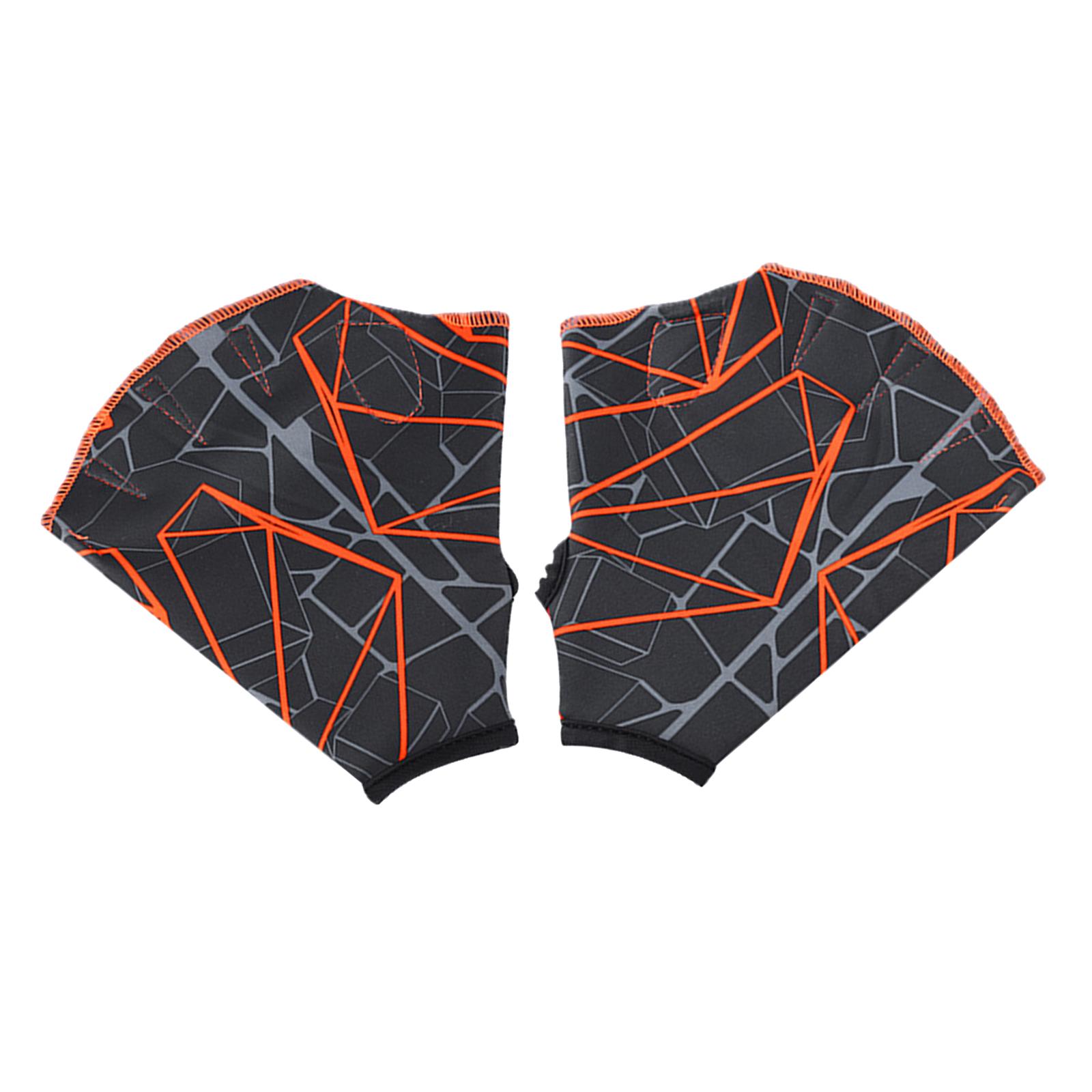 Ioensy - Fajas Tipo Rana Natación Mano Natación Paleta Aletas Palma Gris Naranja L