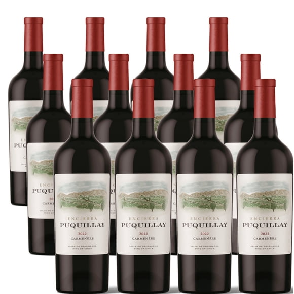 Pack 12 botellas Vino Tinto Puquillay Carmenere 2022 750 ml 14% Alc.