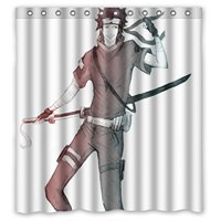 Pinghai - Cortina De Ducha Naruto Con Ganchos (167 X 183 Cm)