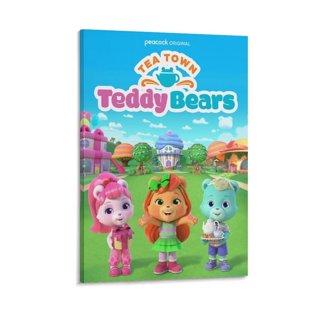 Osos de Peluche de Tea Town Cuadro decorativo colgante - Arte de pared - Póster enmarcado - Decoración de pared - Regalos para familia, amigos y aficionados 20*30 cm