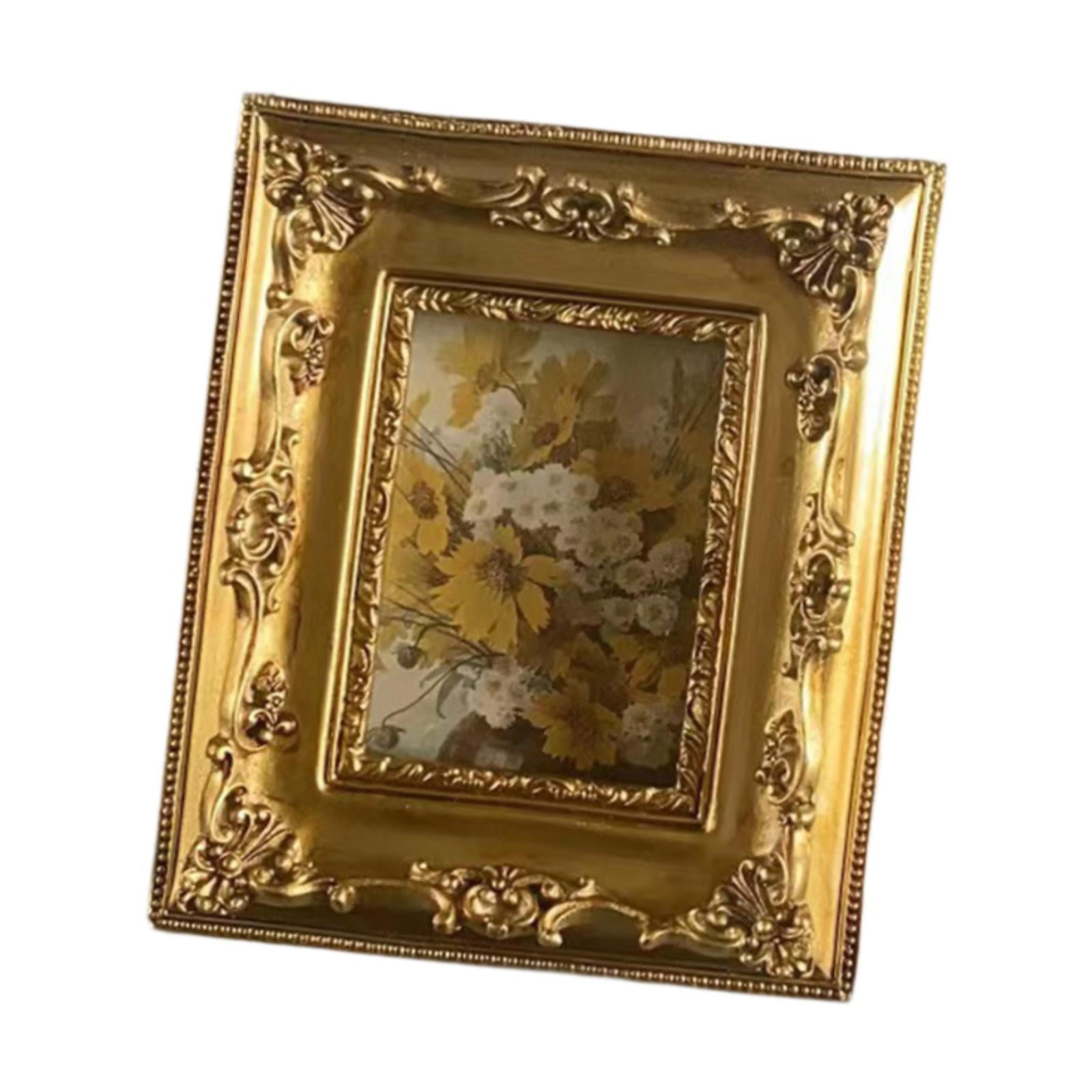 Magideal - Marco De Fotos De Estilo Vintage, Marco De Fotos Con Diseño De Flores En Relieve, Galería De Arte, Pasillo, Decoración Del Hogar, Marco De Fotos Adorn Estilo A