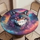 thumbnail image 5 of Lobo Galáctico theme Fitted Round Tablecloths Elastic Edged Table Covers Waterproof Table Cloth For Kitchen Holiday Party Tables Decor 120cm, 5 of 6