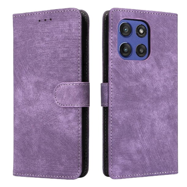 Funda Billetera para Motorola Moto G Stylus 5G 2025 con Soporte - Cartera de Cuero con Ranuras Morado