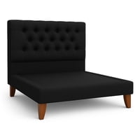 Ethan Desing - Cama Plaza Y Media Negro Respaldo + Base