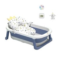 Bañera Plegable Con Cojín Y Accesorios Azul Lubabycas