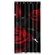thumbnail image 1 of Cortina de ducha Glam Fire con rosas rojas y hojas negras, juego de cortina de baño con ganchos, tamaño 36 x 72 pulgadas, 1 of 3