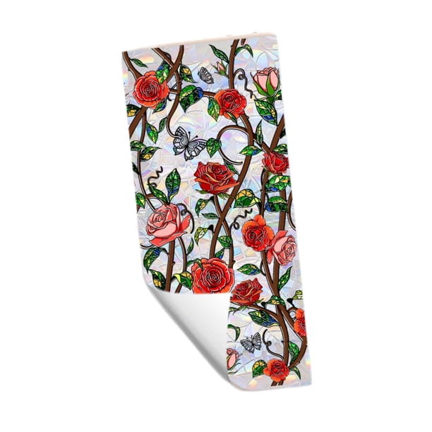estático con diseño floral para ventana, accesorio para ventana, película para ventana para sala de estar, dormitorio, baño y cocina