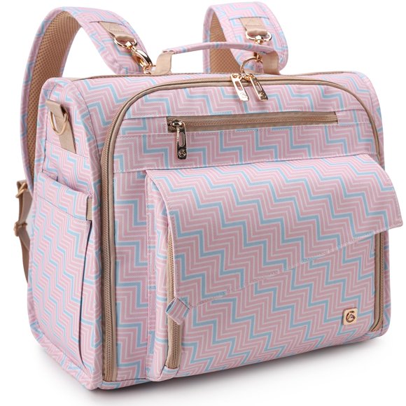 Mochila para pañales ALLCAMP grande multi‑bolsillos rosa
