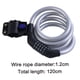 thumbnail image 5 of Candados para bicicletas con cable en espiral, seguro, reiniciable, con combinación y soporte de montaje, 5 of 8