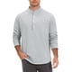 thumbnail image 5 of INSPIRE CHIC Camisetas Henley de Hombre de Manga Larga con Bolsillo en el Pecho y Botones Camiseta Casual XL Gris Claro, 5 of 6