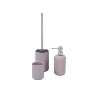 Set De Baño Cerámica 3 Piezas Day Gris