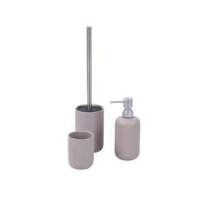 Set De Baño Cerámica 3 Piezas Day Gris