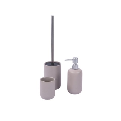 Set De Baño Cerámica 3 Piezas Day Gris