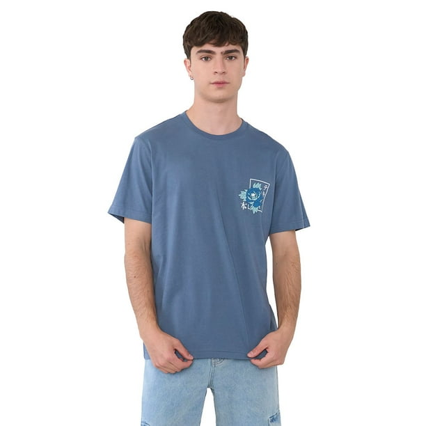 Polera Hombre Fun Asiática Azul Corona