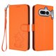 thumbnail image 1 of Funda Billetera con Relieve de Gato para Nothing Phone 4A, Naranja, 1 of 6