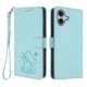 thumbnail image 1 of Funda Billetera con Relieve de Gato para iPhone 16 Plus, Verde Claro, 1 of 6