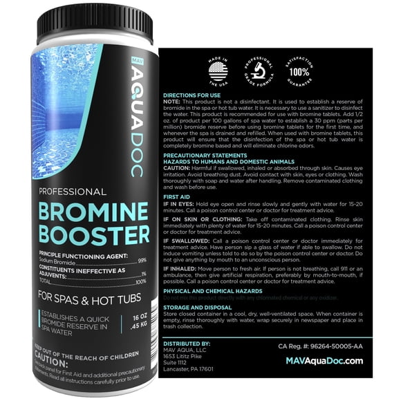 Bromine Booster AquaDoc para spa, jacuzzi, 454 g, oxidante de bromuro