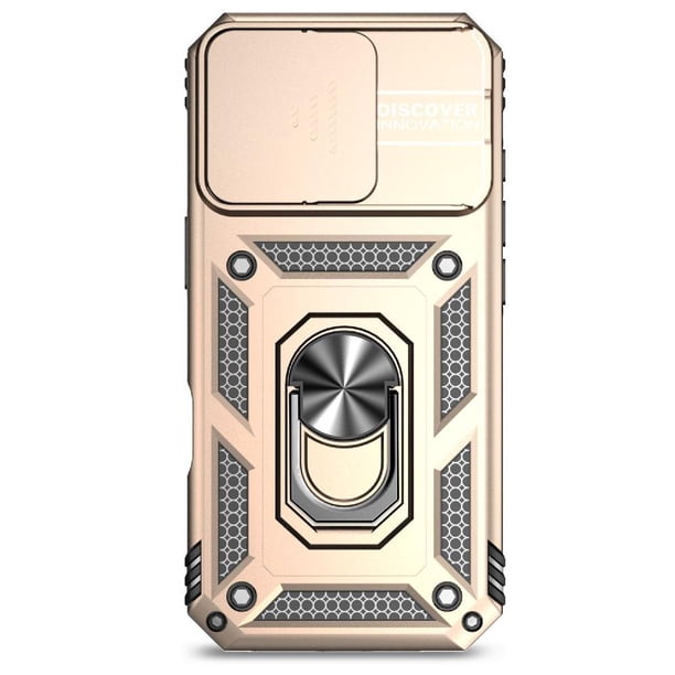 Estuche GANGXUN para iPhone 16 Pro, soporte giratorio 360°, estilo mecánico y magnético