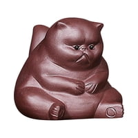 Magideal - Mini Estatua De Gato, Té De Arcilla Púrpura, Comedor Para Mascotas, Decoración Del Hogar, Figuritas De Gatito En Miniatura, Escultura De Gatito Para E Violeta Profundo