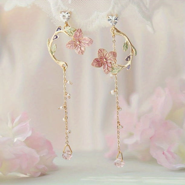 1pc, Forget Me Not And Queen Anne's Lace Pressed Wildflower Earrings, Pressed Flower Teardrop Earrings Dry Flowers, Drop Dangle Earring For Women Girls, Personalized Handmade Earrings, Gift For Woman
