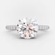 thumbnail image 1 of 18k Gold Plated Moissanite Promise Ring with Micro Paved Zircons - 5.19ct/10.19ct - Luxury Engagement and Wedding Jewelry, 1 of 4
