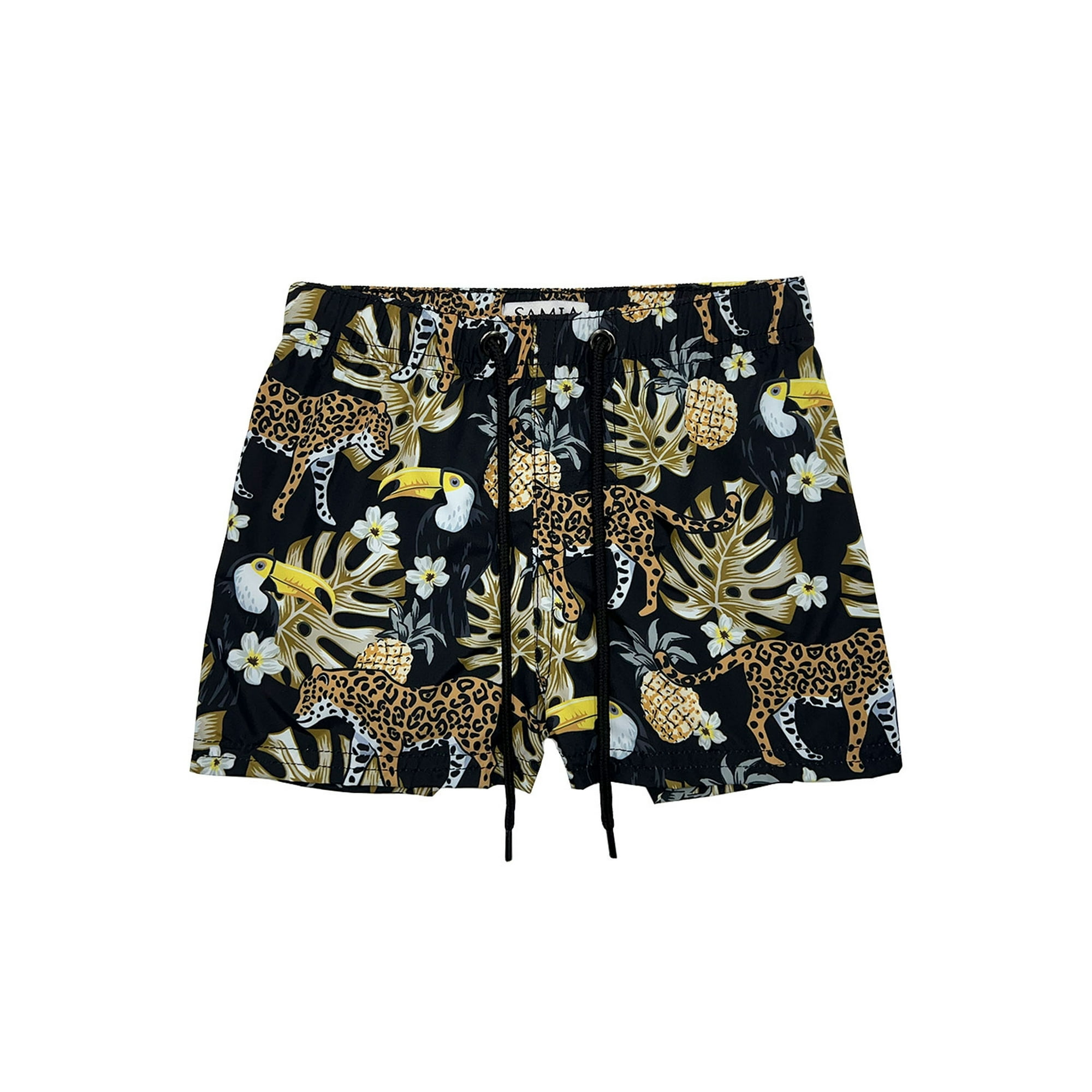 Samia - Traje De Baño Estampado Negro Short Niño 8