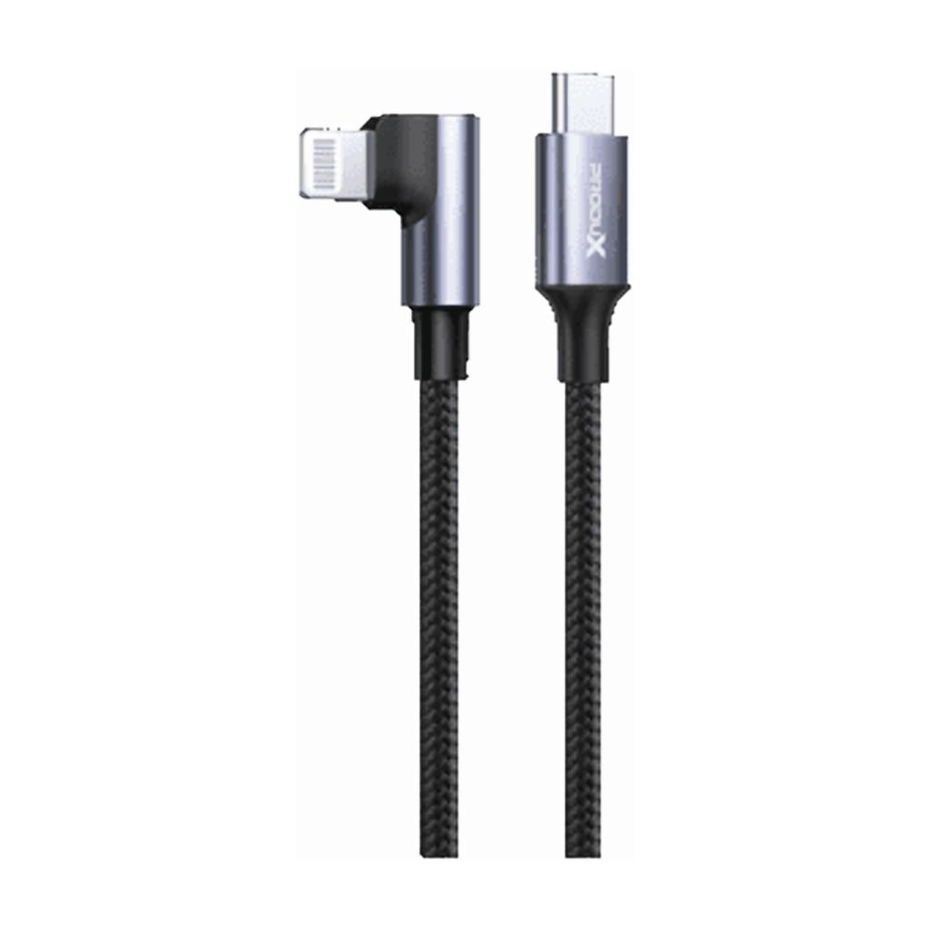 Cable Lightning En Angulo A Usb-C Motomo Game Playing, 20W, Trenzado, Color Negro