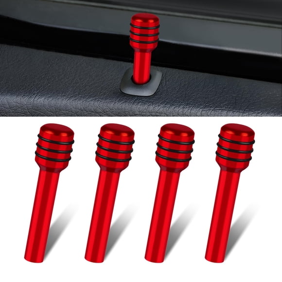 Perillas De Seguro Para Puerta De Auto 4 Piezas Aleación De Aluminio (rojo)