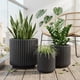 thumbnail image 2 of Set 3 Maceteros Macetas De Ceramica Para Plantas Decoracion negro Acanalado, 2 of 9
