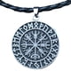 thumbnail image 3 of Collar Con Colgante De Escudo Vikingo Nórdico De Acero Para Hombre, Regalo De Cuero Plateado, 3 of 5
