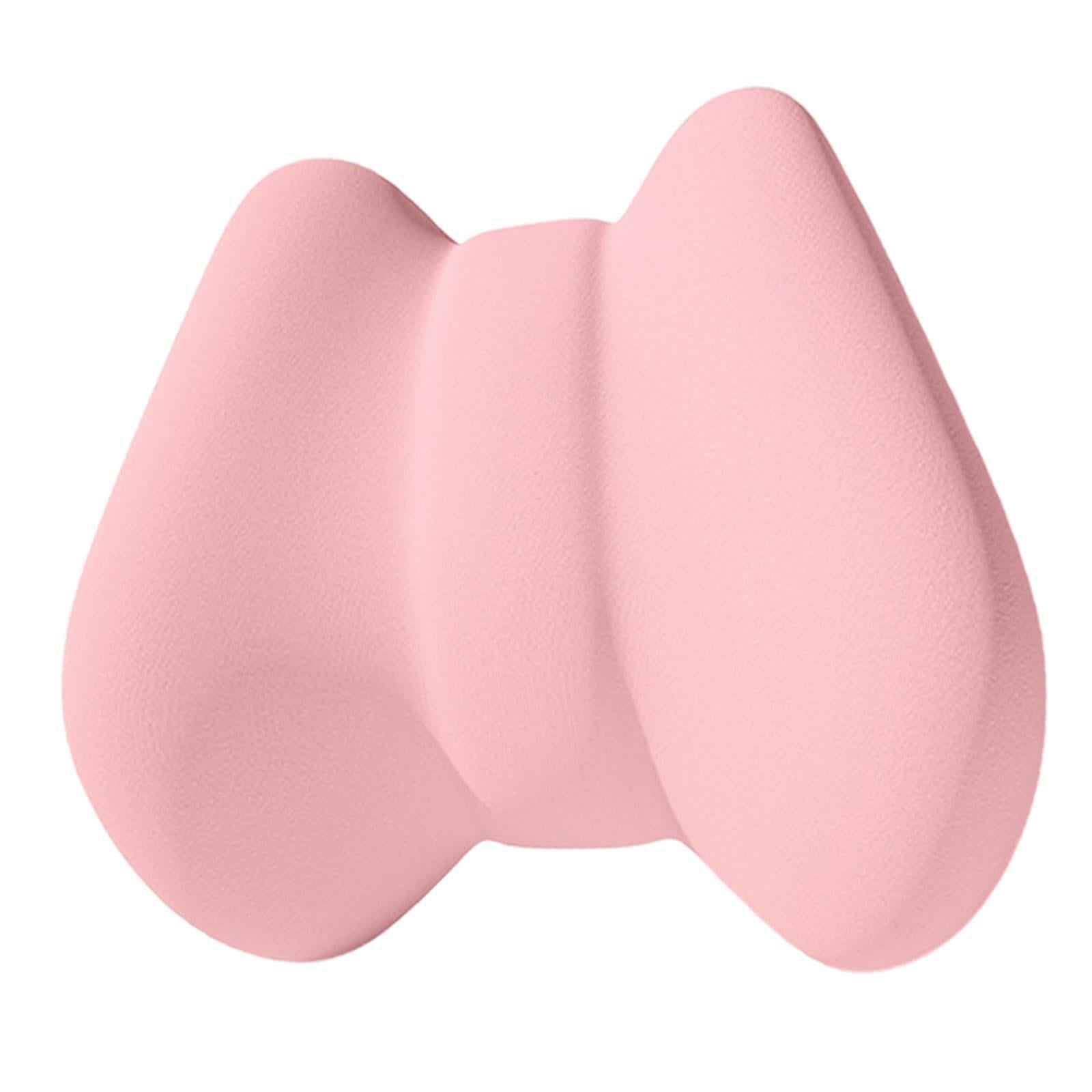 Magideal - Cojín De Apoyo Lumbar, Cojín De Asiento De Coche Para La Parte Baja De La Espalda, Funda Lavable, Cojín Ergonómico Suave Para Silla De Oficina Para Ve Rosa