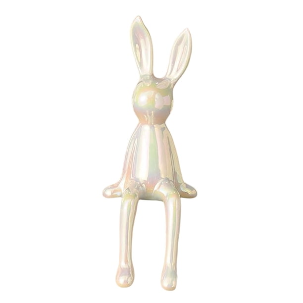Estatuas De Conejo Figuras De Animales Pasillo Dormitorio De Pascua Oficina Esculturas De Conejito Blanco